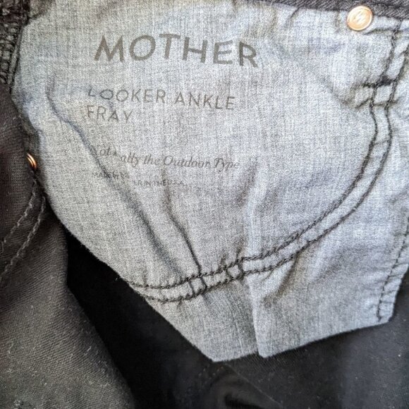 Mother Denim Looker Fray Hem Black Jeans 24 @O - Picture 7 of 15